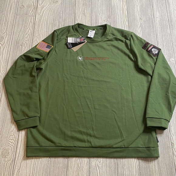 Nike On Field Ohio State Buckeyes Salute to Service Sweatshirt Mens Green XL New - Picture 1 of 15